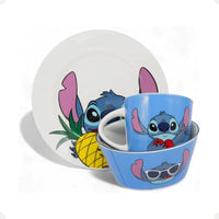Conjunto Breakfast Stitch em Cerâmica com Caneca, Bowl e Prato