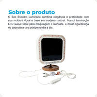 Box Espelho com Luminária Natural Decorfun
