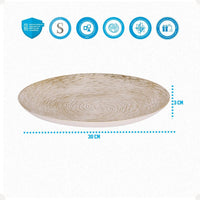 Kit Centro de Mesa Redondo 30cm + Folha Curva 24,5cm Zein Branco Dourado