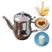 Mini Bule em Aço Inox com Tampa e Alça Fixa – 420 ml