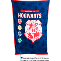 Conjunto Balde de Cinema com Manta Hogwarts