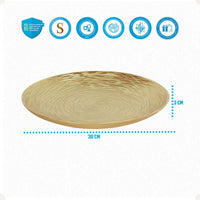 Kit Centro de Mesa Redondo 30cm + Folha Curva 24,5cm Zein Dourado