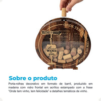 Porta-Rolhas Redondo em MDF