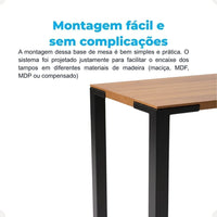 Pé de Mesa Industrial em Aço Reforçado com Base em Cantoneira – 70 cm