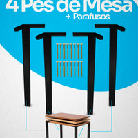 Pé de Mesa Industrial em Aço Reforçado com Base em Cantoneira – 70 cm