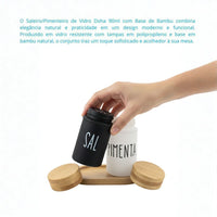 Saleiro e Pimenteiro Doha em Vidro – 3 Peças 90 ml
