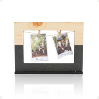 Porta-Retrato Varal Polaroide em MDF Preto