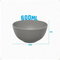 Kit Bowl Fibra de Bambu 600ml 4 peças Cinza