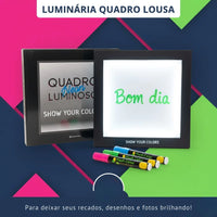 Luminária Quadro Lousa Neon com 3 Canetas