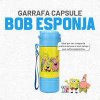Garrafa Térmica Capsule com Canudo e Alça Bob Esponja – 450 ml