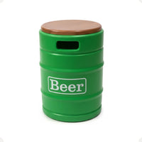 Barril Cooler Banco Verde com Tampa Marrom