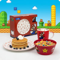 Conjunto Breakfast Super Mario em Cerâmica com Caneca, Bowl e Prato