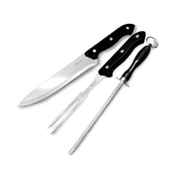 Conjunto para Churrasco em Aço Inox com Chaira – 3 Peças