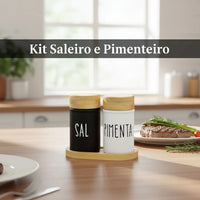 Saleiro e Pimenteiro Doha em Vidro – 3 Peças 90 ml
