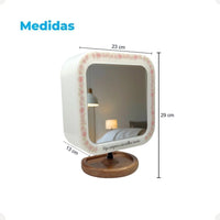 Box Espelho com Luminária Natural Decorfun