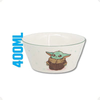 Conjunto Breakfast Baby Yoda em Cerâmica com Caneca, Bowl e Prato