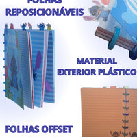 Caderno de Anotações com Divisória 21x16cm 100fls Stitch