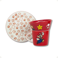 Conjunto Breakfast Super Mario em Cerâmica com Caneca, Bowl e Prato