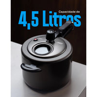 Panela de Pressão MTA 4,5 L Antiaderente em Alumínio – Grafite