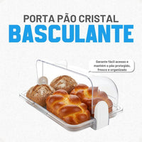 Porta-Pão Cristal com Tampa Basculante