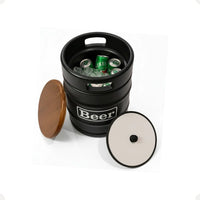 Barril Cooler Banco Preto com Tampa Marrom