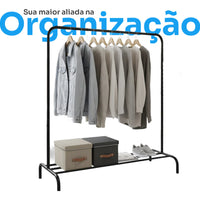 Arara Cabideiro para Roupas em Aço com Sapateira Reforçada