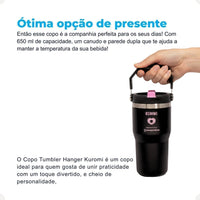 Copo Térmico Tumbler Hanger Kuromi – 650 ml