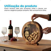 Porta-Rolhas Redondo em MDF