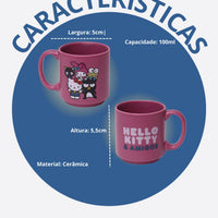 Caneca Mini Tina Cerâmica 100ml Hello Kitty And Friends Rosê