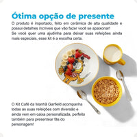 Conjunto Breakfast Garfield em Cerâmica com Caneca, Bowl e Prato