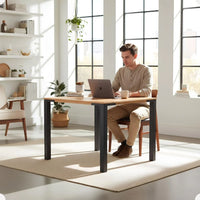 Pé de Mesa Industrial em Aço Reforçado com Base em Cantoneira – 70 cm