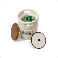Barril Cooler Banco Branco com Tampa Marrom
