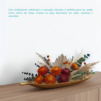Centro de Mesa Decorativo em Formato de Folha Dourado – 40 x 14 cm