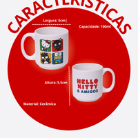 Caneca Mini Tina Cerâmica 100ml Hello Kitty And Friends Branco