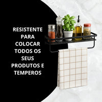 Prateleira de Canto Multiuso para Parede com Suporte para Toalha e Shampoo