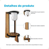 Mini Coador Artesanal com Xícara em MDF – 250 ml