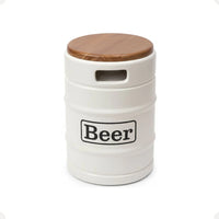 Barril Cooler Banco Branco com Tampa Marrom