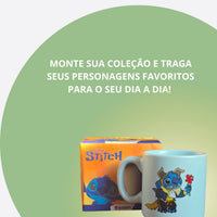 Caneca Mini Tina Cerâmica 100ml Stitch Fera