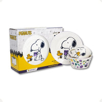 Conjunto Breakfast Snoopy em Cerâmica com Caneca, Bowl e Prato