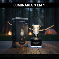 Luminária Lampião LED 3 em 1 com Umidificador