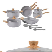 Conjunto de Panelas Easy Gris Ceramic Life 10 Peças Antiaderente – Cinza