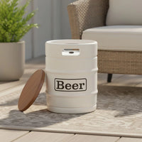 Barril Cooler Banco Branco com Tampa Marrom