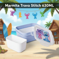 Marmita Hermética Stitch Ohana com Trava – 630 ml