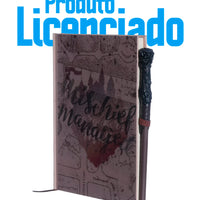 Caderno de Anotações Mapa do Maroto Harry Potter com Caneta Varinha – 21 x 14 cm