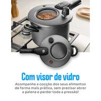 Panela de Pressão MTA 4,5 L Antiaderente-Visor de Vidro e Fechamento Externo
