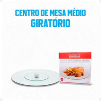 Centro de Mesa Giratório em Vidro – 30 cm