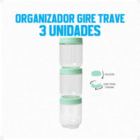 Kit Porta Condimentos Gire Trave 380ml 3 Peças Verde Agua
