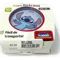 Copo Plástico Dobrável com Tampa Stitch – 330 ml