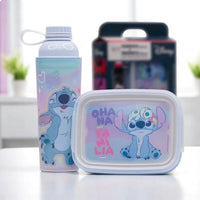 Conjunto Stitch com Garrafa de Tampa Rosqueável e Marmita com Trava