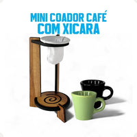 Mini Coador Artesanal com Xícara em MDF – 250 ml